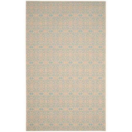 Safavieh Palm Beach Small Rectangle Area Rug, Natural and Turquoise - 4 x 6 ft. PAB511A-4